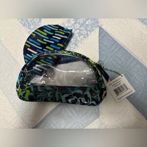 Vera Bradley Clear Cosmetic Duo in Katalina Blues